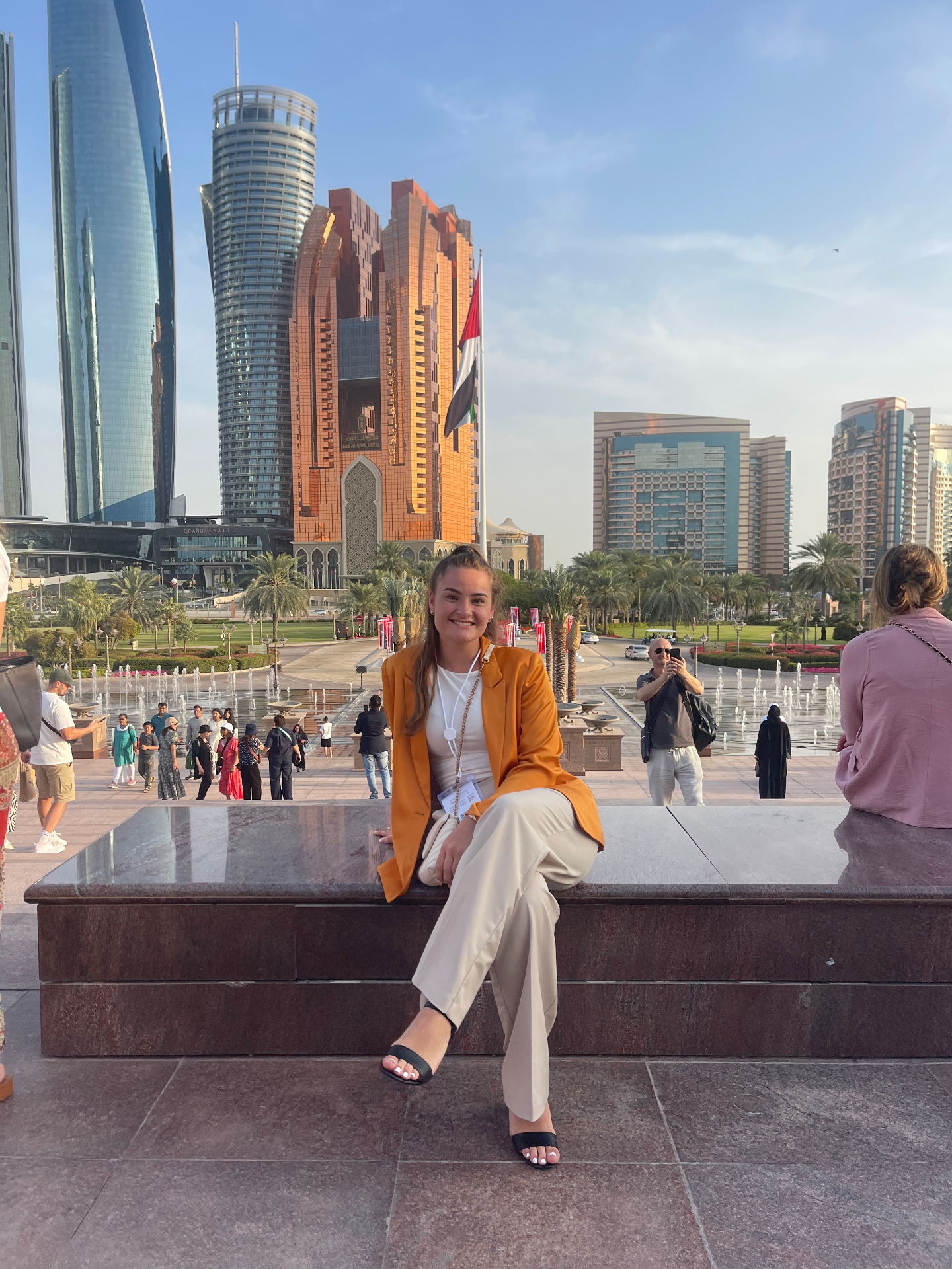 Rebecca Furness at an international conference in the UAE